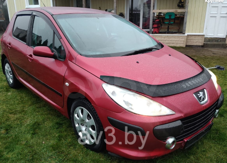 Дефлектор капота Peugeot 307 (2005-2008) ресталинг [PG10] (VT52)