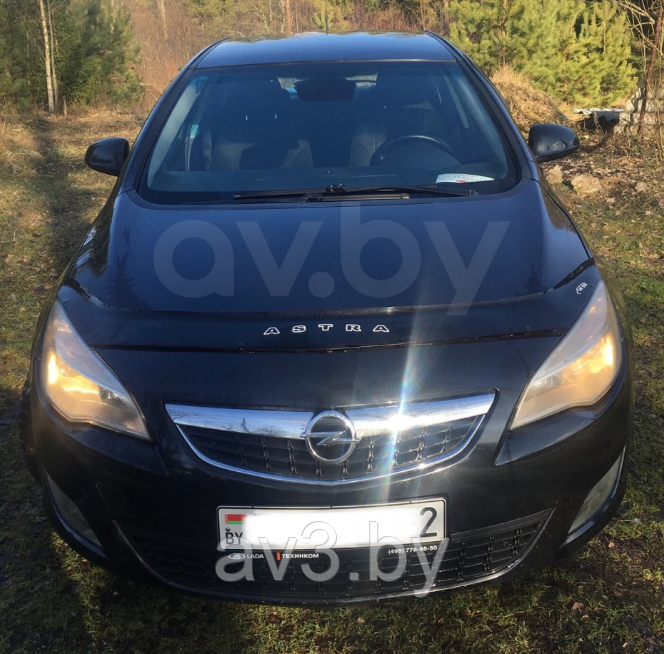 Дефлектор капота Opel Astra J (2009-) [OP21] (VT52)