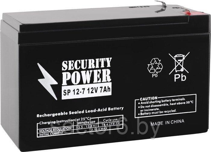 Аккумулятор для ИБП Security Power SP 12-7 F1 (12В/7 А·ч) - фото 1 - id-p122072409