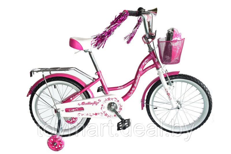 Велосипед двухколёсный - Delta Butterfly 16" New (белый/розовый) - фото 2 - id-p122137388
