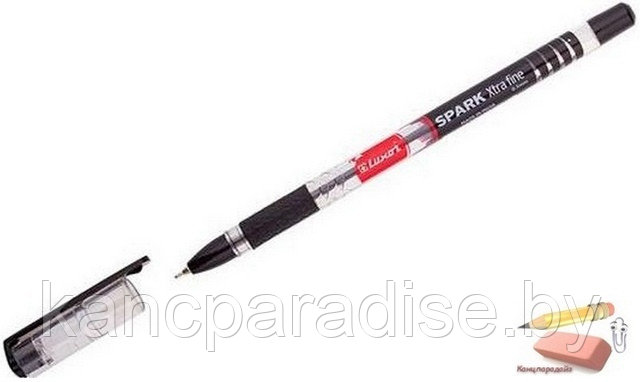 Ручка шариковая Luxor Spark, 0,5 мм., черная, грип