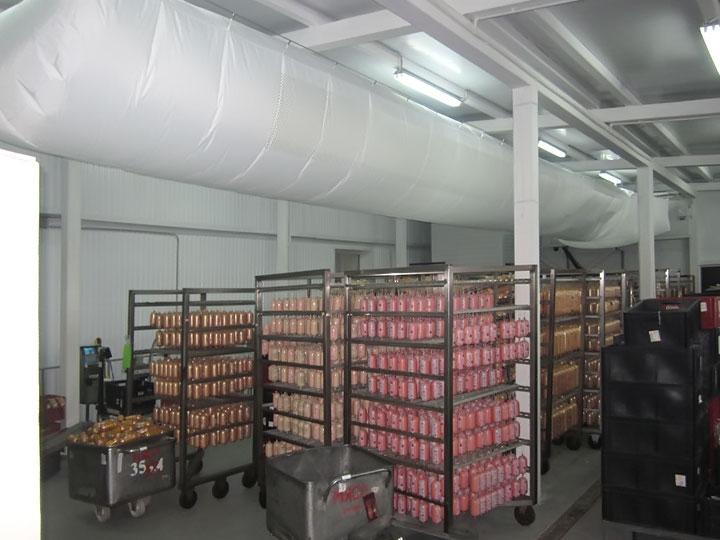 Тканевые воздуховоды в складах готовой продукции - фото 1 - id-p122156569