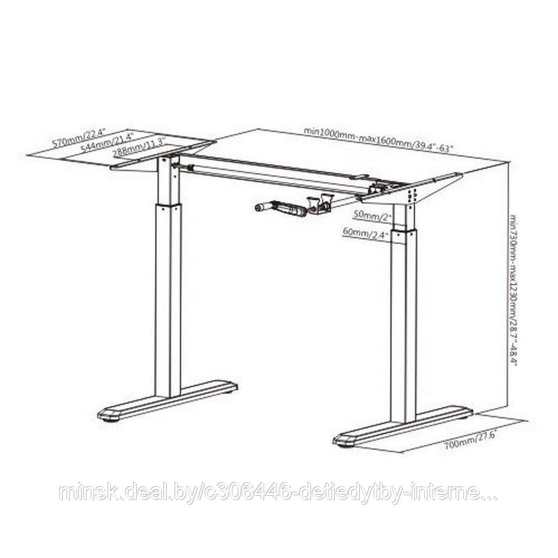 Компьютерный стол Manual Desk с ручной регулировкой высоты - фото 3 - id-p98782262