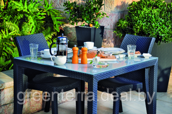 Стол со стеклом уличный Keter Sumatra Table, коричневый [17192055] - фото 8 - id-p122159702