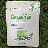 Тканевая маска для лица с экстрактом зеленого чая LS Cosmetic S Miracle Essence Mask Green Tea