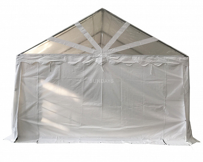 Тент-шатер ПВХ 4x8м с прозрачным фронтоном белый Sundays 48201W - фото 2 - id-p122159652