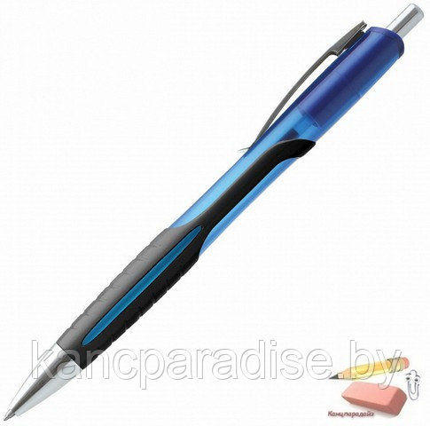 Ручка шариковая автоматическая Luxor Xonox I, 0,7 мм., синяя, корпус ассорти, грип