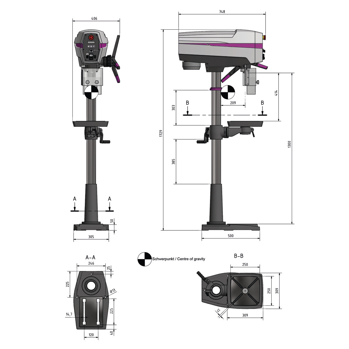 Вертикально-сверлильный станок OPTIdrill DP 26-F / 230В - фото 5 - id-p122187531