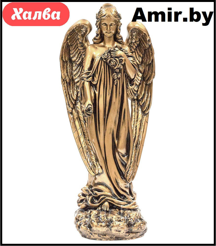 Скульптура ангел ритуальная 015 18х16х59см бронза