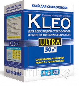 Клей обойный KLEO ULTRA (50 м2) для стеклообоев и стекловолокна Франция 500г