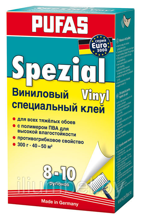 Виниловый специальный клей для обоев Pufas Spezial Vinil EURO 3000 300г (40-50м2) - фото 1 - id-p7779421