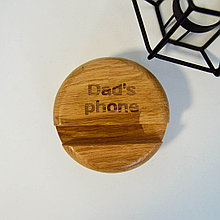 Подставка для телефона из дерева "Dad's phone"
