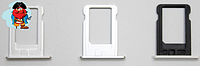 Sim-слот (сим-лоток) для iPhone 5s, цвет: серебристый