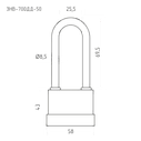 Замок навесной всепогодный  Нора-М ЗНВ 700дд-50 3кл. (58мм), фото 3