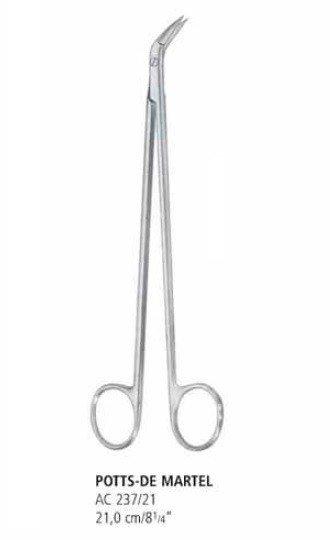 Ножницы микрохирургические изогнутые POTTS-DE MARTEL AC 237