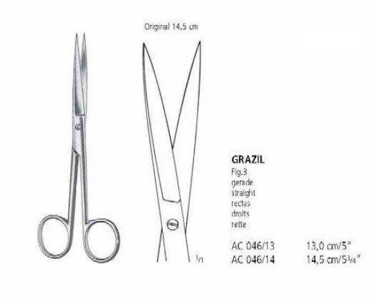 Ножницы операционные прямые GRAZIL AC 046