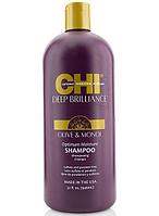 Шампунь для поврежденных волос Deep Brilliance Olive & Monoi Optimum Moisture Shampoo, 946 мл (CHI)
