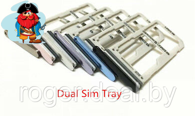 Sim-слот (сим-лоток) для Samsung Galaxy S8 Plus Dual, цвет: серебро - фото 1 - id-p122476985