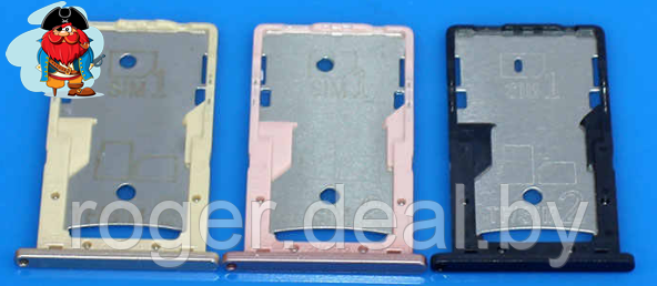 Sim-слот (сим-лоток) для Xiaomi Redmi 4a, цвет: черный - фото 1 - id-p122477012