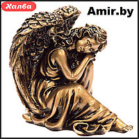 Скульптура ангел ритуальная на кладбище/памятник 022 23х20х24см, бронза