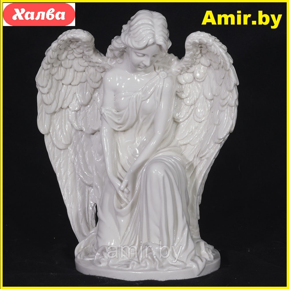 Скульптура ангел ритуальная на кладбище/памятник 023 30х25х10см мрамор