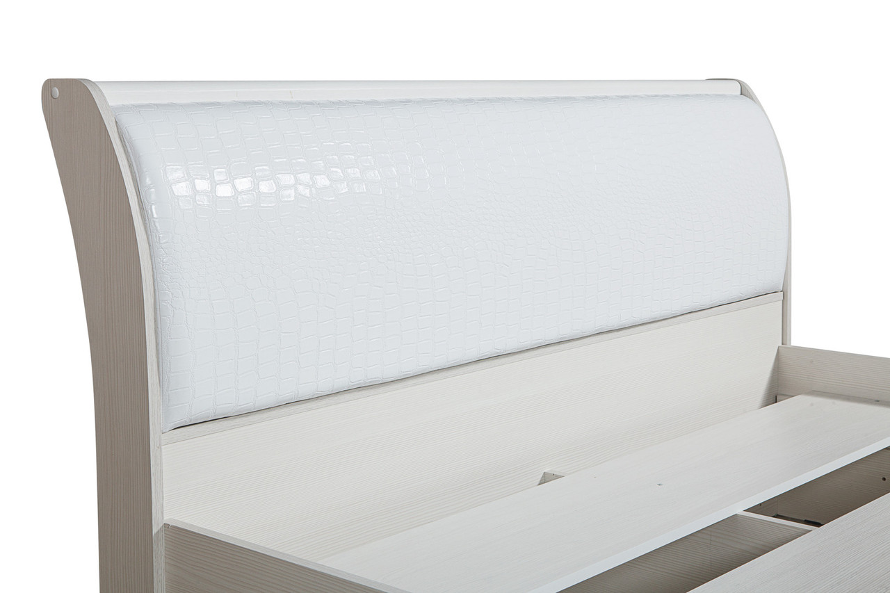 Кровать двуспальная "Мона" 1600 (белая) Олмеко - фото 3 - id-p122498068
