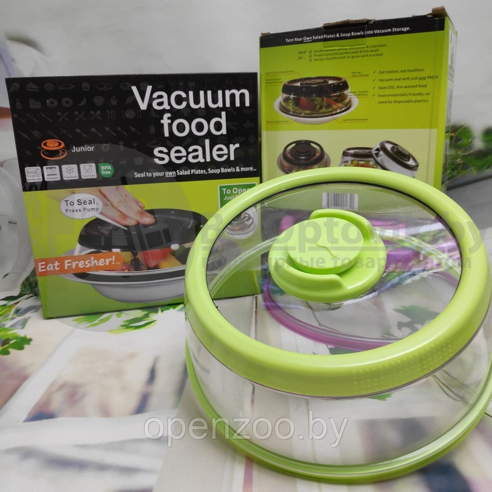 Вакуумная многоразовая крышка Vacuum Food Sealer 19 см (цвет Mix) - фото 7 - id-p122502387