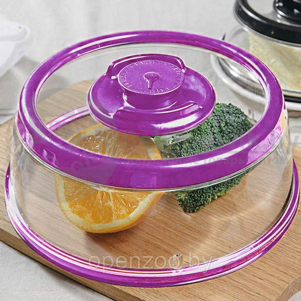 Вакуумная многоразовая крышка Vacuum Food Sealer 19 см (цвет Mix) - фото 10 - id-p122502387