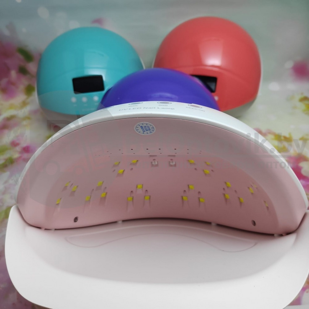 Гибридная лампа для маникюра (лампа для сушки ногтей) Nail LAMP 50 W LED UV для двух рук Коралловый корпус - фото 4 - id-p122502623