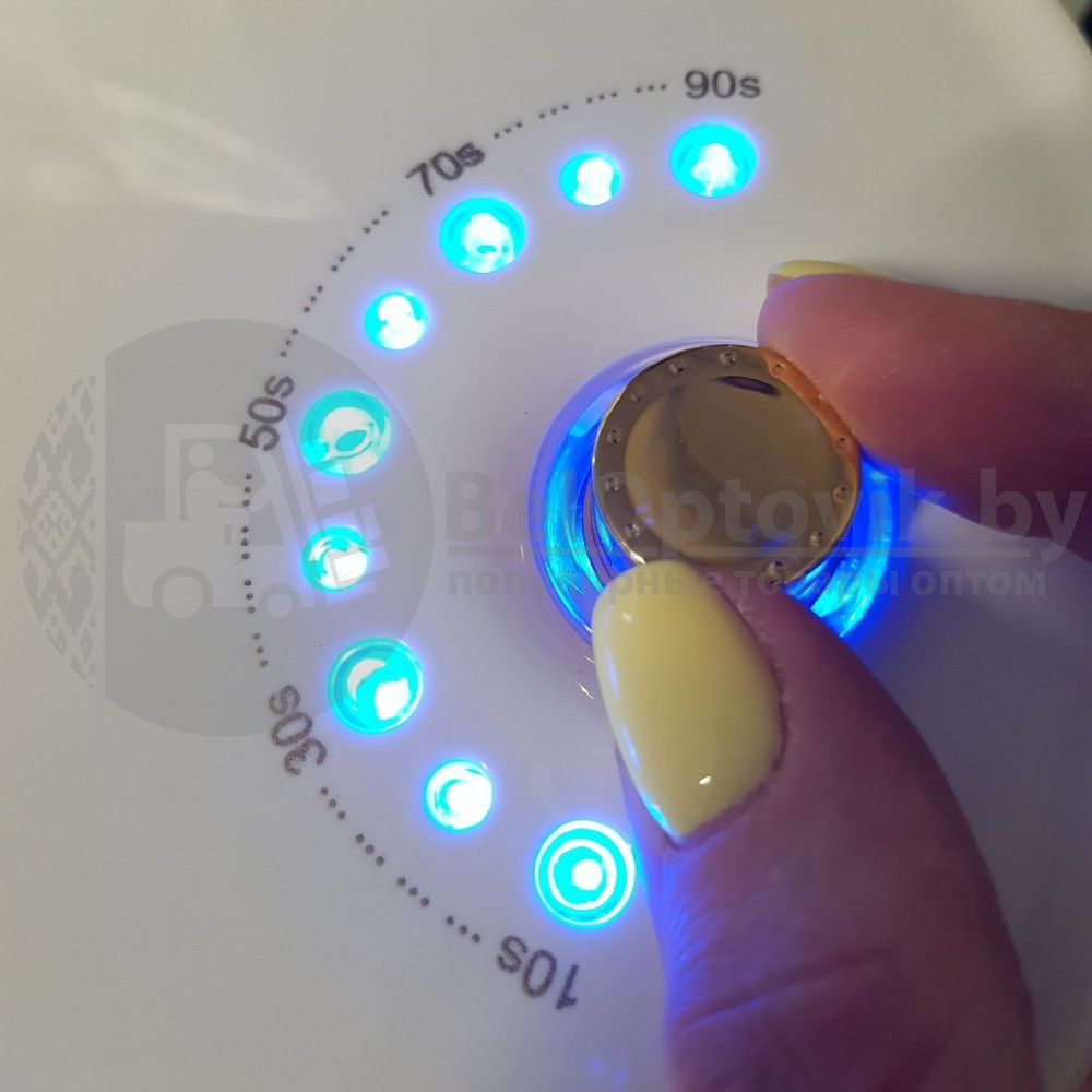 Гибридная лампа для маникюра/педикюра KANGTUO Nail 48 W 2в1 LED/UV с золотыми вставками - фото 5 - id-p122503426