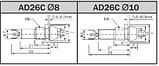 Светосигнальная арматура AD26C d=10mm и d=8mm, 220V AC/DC (красная, желтая, зеленая, белая), фото 3