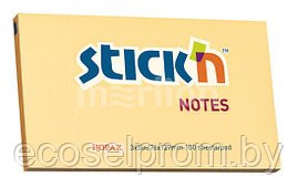 Блок самоклеящийся бумажный Stick`n 21154 76x127мм 100лист. 70г, м2 пастель оранжевый