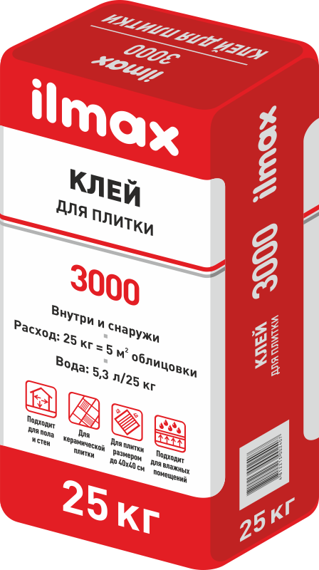 Клей для плитки ilmax 3000 - фото 1 - id-p122532348