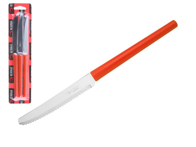 Набор ножей столовых, 3шт., серия MILLENIUN, коралловые оранжевые, DI SOLLE (Длина: 213 мм, длина лезвия: 101