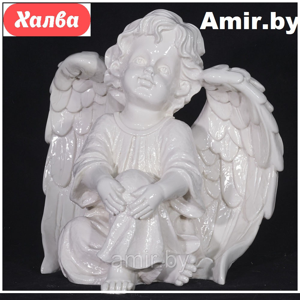 Скульптура ангел ритуальная на кладбище/памятник 051 28х24х31см мрамор