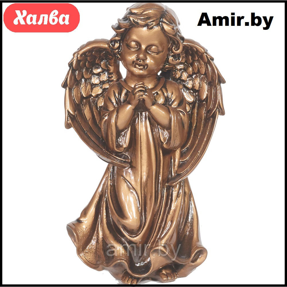 Скульптура ангел ритуальная 102 17х10х29см бронза
