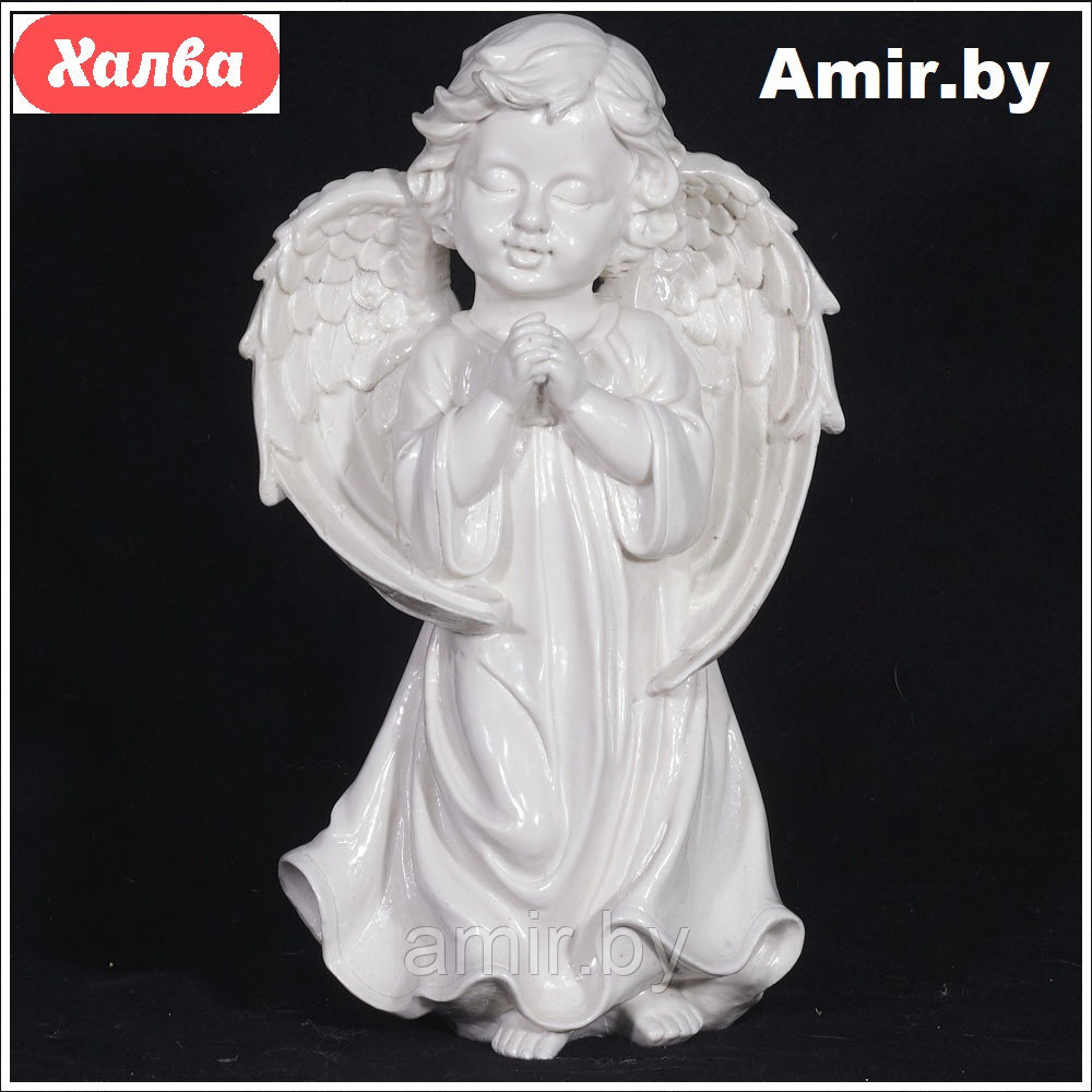 Скульптура ангел ритуальная на кладбище/памятник 102 17х10х29см мрамор