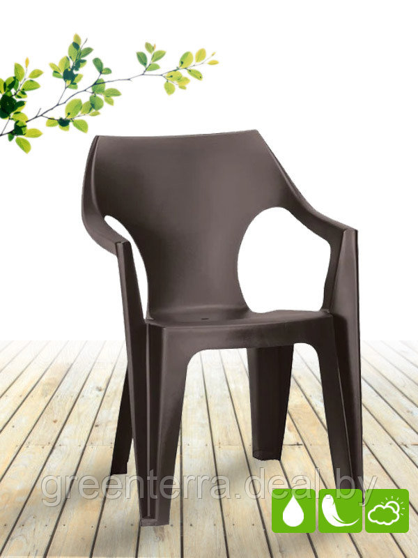 Пластиковый стул Dante Low Back, коричневый [236021] - фото 1 - id-p122195248