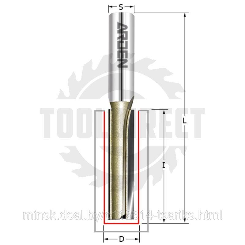 Фреза прямая пазовая для фрезера и ЧПУ (длинная серия) D=12x38x96 S=12 Z2 HW ARDEN - фото 2 - id-p101220990