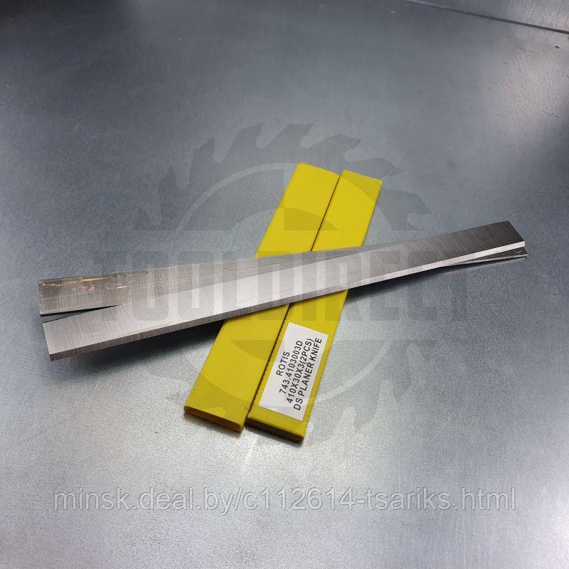 Нож строгальный фуговальный 410x30x3 (сталь DS качество) Rotis (1 шт.) - фото 8 - id-p113081876