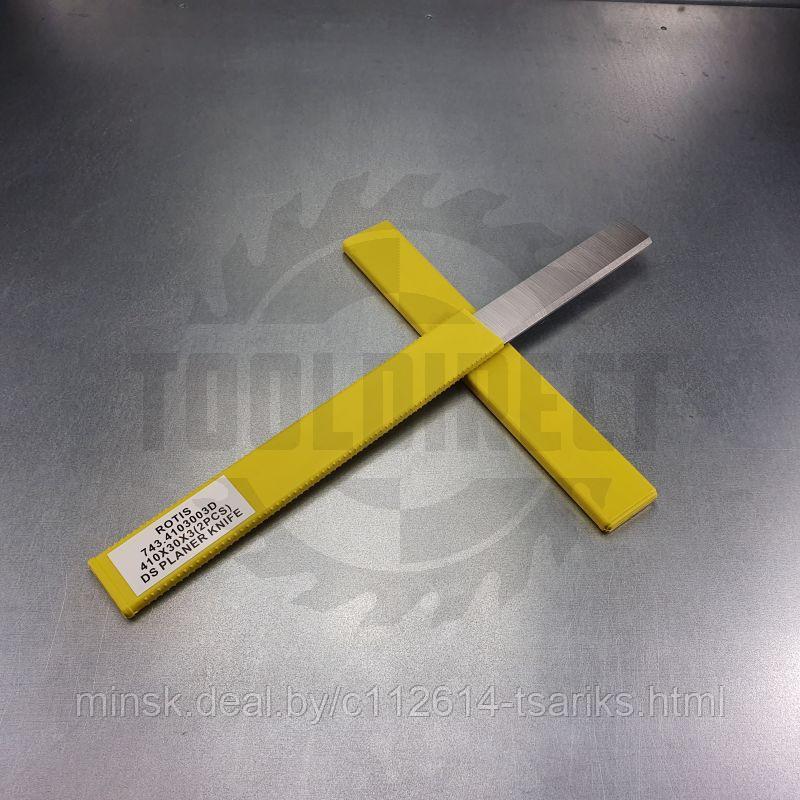 Нож строгальный фуговальный 410x30x3 (сталь DS качество) Rotis (1 шт.) - фото 1 - id-p113081876