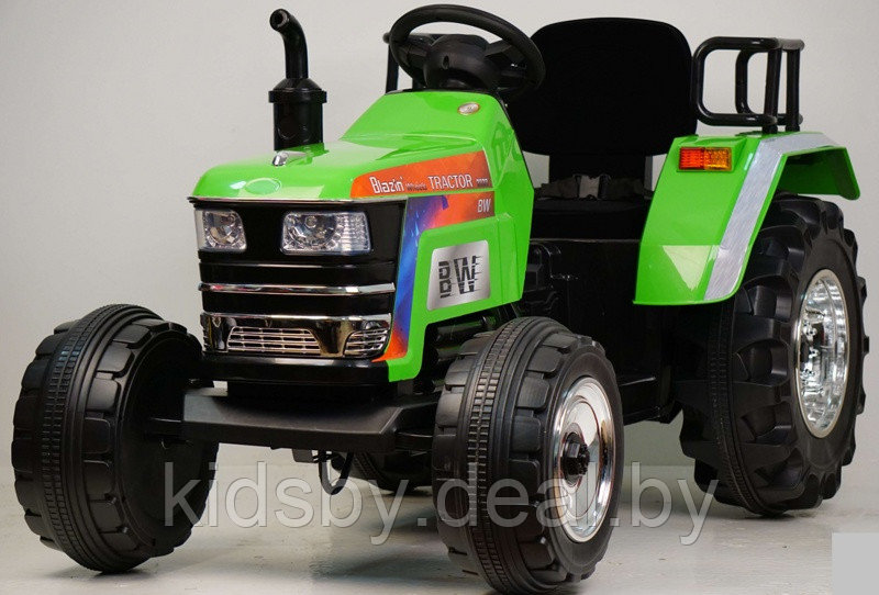 Детский электромобиль RiverToys трактор O030OO (зеленый) - фото 1 - id-p122546487