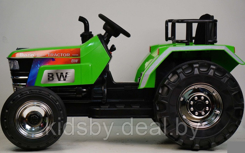 Детский электромобиль RiverToys трактор O030OO (зеленый) - фото 5 - id-p122546487