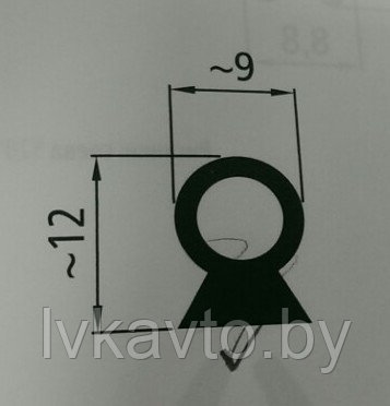 Уплотнительная резинка  h=12, b=9