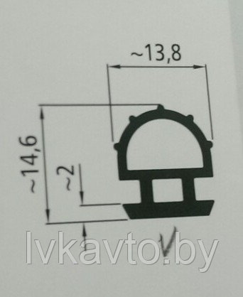 Уплотнительная резинка  h=14,6 b=13,8