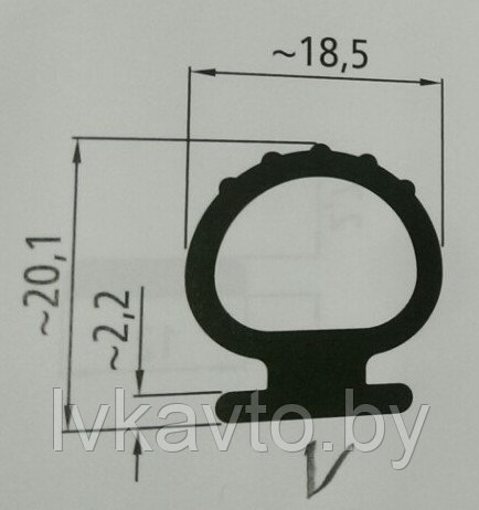 Уплотнительная резинка h=20,1 b=18,5