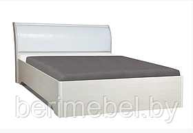 Кровать "Мона" двуспальная с настилом 1.6м (белая) Олмеко
