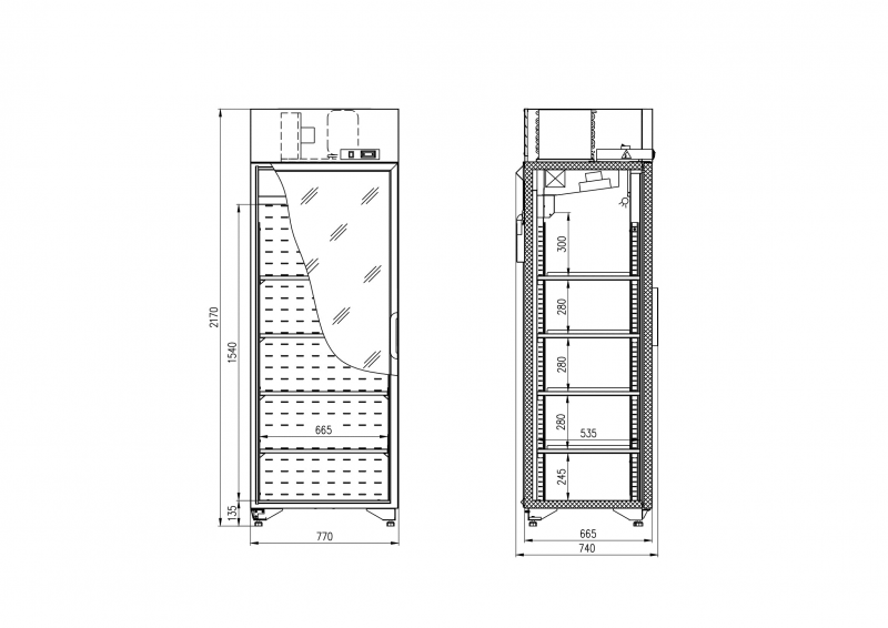 Среднетемпературный холодильный шкаф со стеклянной дверью СЛУЧЬ 700 ВС - фото 2 - id-p122639512