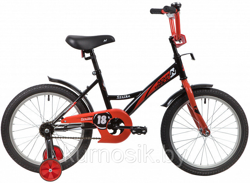 Детский велосипед Novatrack Strike 18" бело-красный Чёрный/красный
