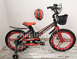 Детский облегченный велосипед Delta Prestige L 18'' + шлем (чёрно-красный)